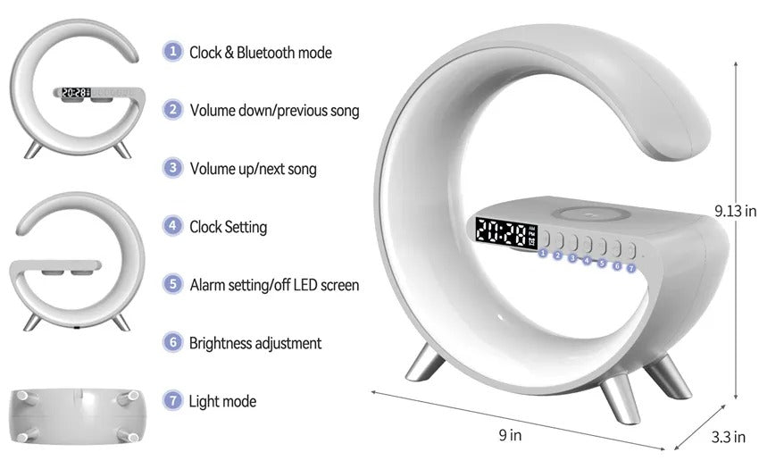 Smart Speaker Atmosphere Light and Wireless Charger